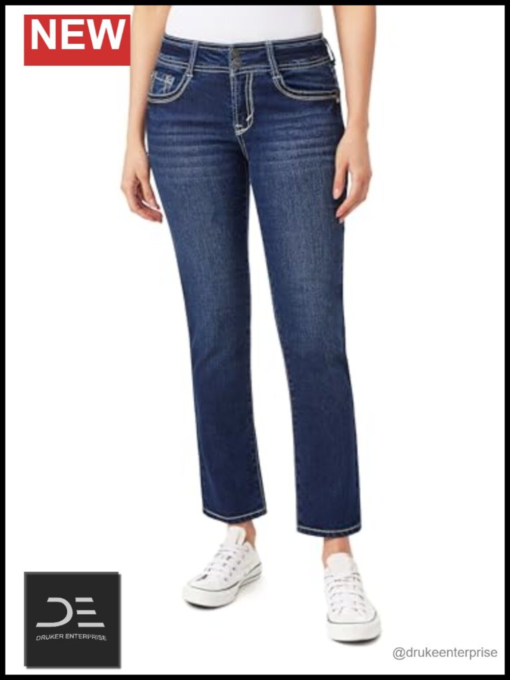 WallFlower Curvy Straight Jeans Mid-Rise Insta Stretch Denim